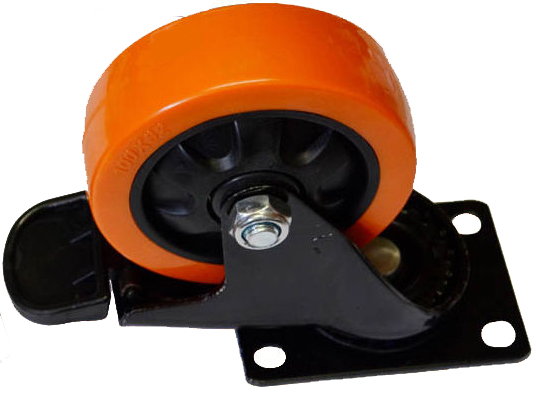 Castor orange swivel brake 5" 753125