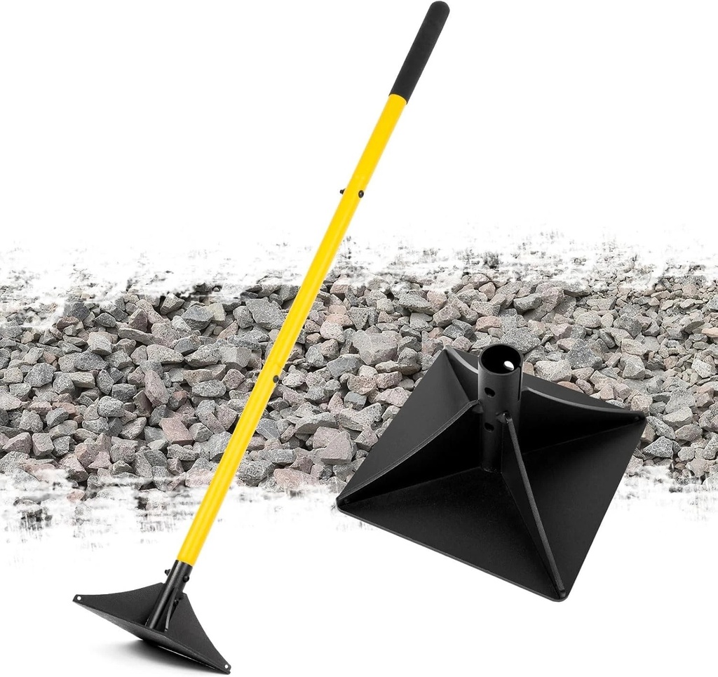 road tamper plate with wood handle 10"x10"