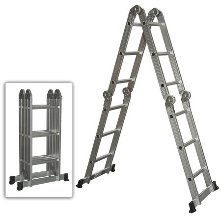 Alum Folding Ladder 3.7m with plate