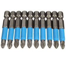 Screw driver bit 75mm blue 10pc