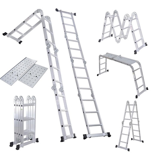 Alum Folding Ladder 5.7m c/w plate