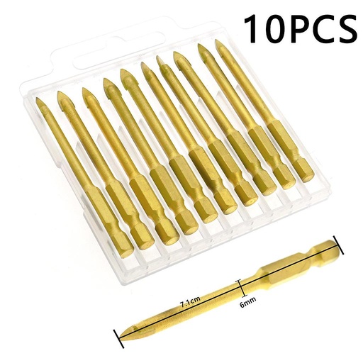 10 pc ceramic glass Drill Bit 6mm