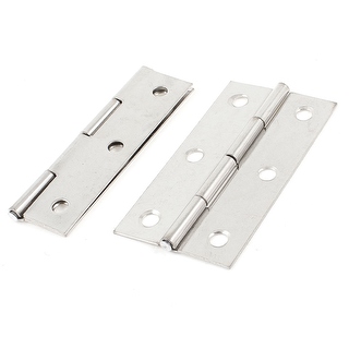 Door Hinge 4" 2 pc silver carded
